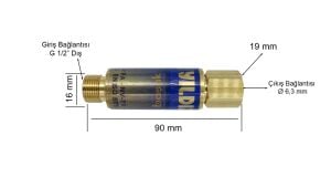 Yıldız 1030-1 Alev Emniyet Valfi Oksijen G 1/2'' Bağlantılı