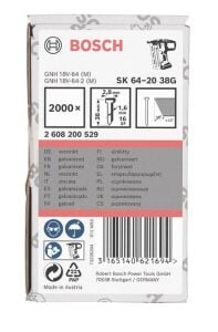 Bosch 38 mm Görünmez Başsız Tel Çivi 20° 2000 Adet 2608200529