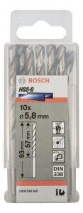 Bosch HSS-G 5,8x93 mm Metal Matkap Ucu 10'lu Paket 2608595065