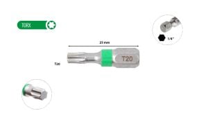 Ceta Form T20 x 25 mm Torx Bits Uç Renk Kodlu CB/808TC