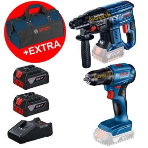 Bosch 2'li Kırıcı-Delici ve Vidalama Akülü Set GBH + GSR 180-LI 2X4 Ah 0615990M31
