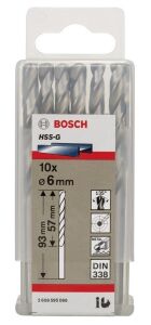 Bosch HSS-G 6 mm 10'lu Taşlanmış Metal Matkap Ucu 2608595066