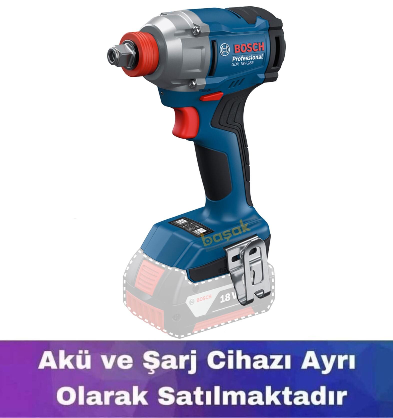 Bosch GDX 18V-285 18 Volt Darbeli Vidalama-Somun Sıkma (Akü ve Şarj Yoktur) 06019N2120
