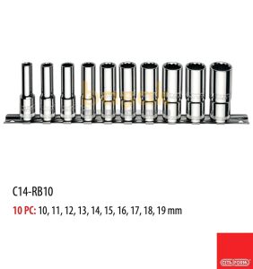 Ceta Form C14-RB10 10 Parça 3/8” 12 Köşe (Yıldız) Derin Lokma Anahtar Takımı