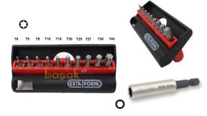 Ceta Form CB/ST113 Deliksiz TORX Bits Uç Takımı + Bits Tutucu 11 Parça