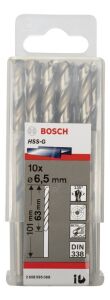 Bosch HSS-G 6,5 mm 10'lu Taşlanmış Metal Matkap Ucu 2608595068