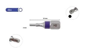 Ceta Form 2 x 25 mm Allen Bits Uç Renk Kodlu CB/1820TC
