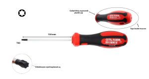 Ceta Form T40 x 130 mm Torx Tornavida F18-040-130