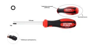 Ceta Form T40 x 130 mm Torx Tornavida F18-040-130