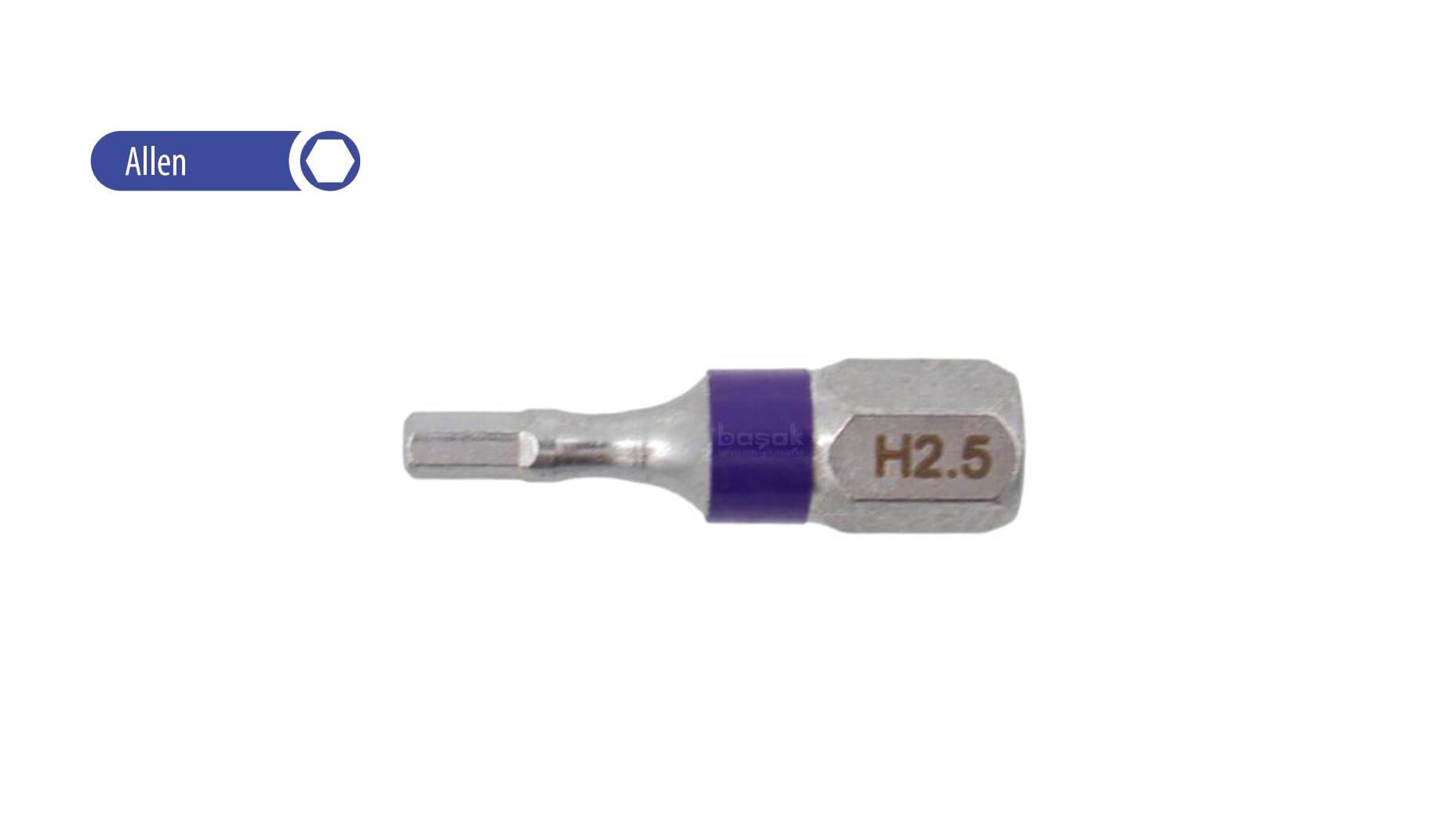 Ceta Form 2.5 x 25 mm Allen Bits Uç Renk Kodlu CB/1825TC