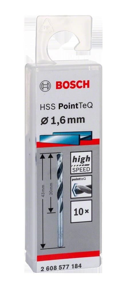 Bosch HSS PointeQ 1.6 mm 10'lu Metal Matkap Ucu 2608577184