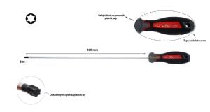 Ceta Form T20 x 300mm Torx Uçlu Uzun Tornavida F18-020-300