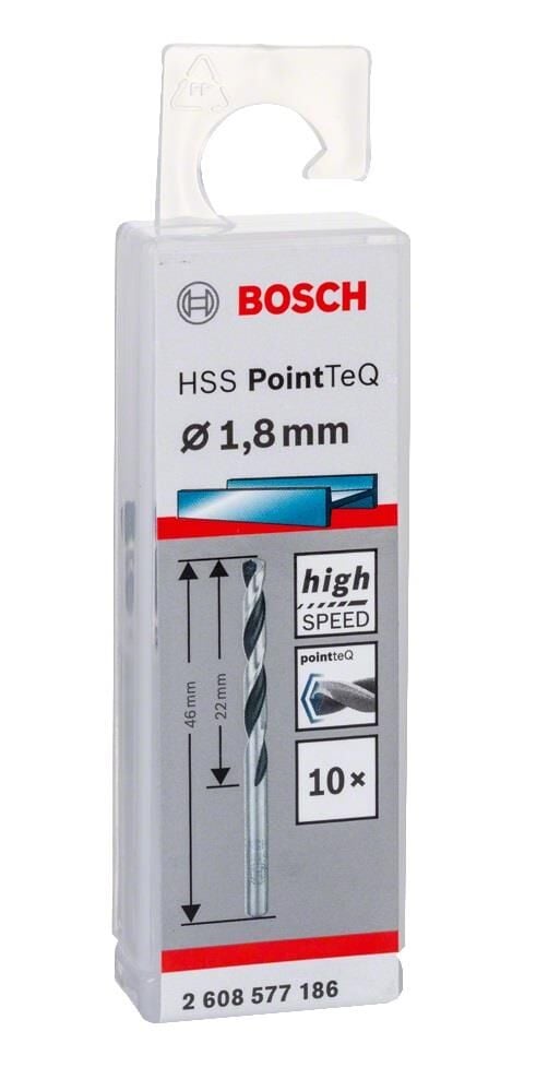 Bosch HSS PointeQ 1.8 mm 10'lu Metal Matkap Ucu 2608577186