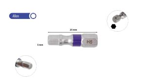 Ceta Form 5 x 25 mm Allen Bits Uç Renk Kodlu CB/1850TC