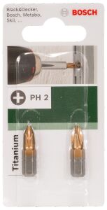 Yıldız Bits Ucu Titan PH2 x 25 mm 2'li 2609255917 Bosch