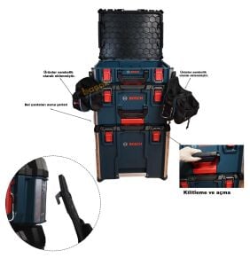 Bosch Yeni L-BOXX Contractor Tekerlekli 3'lü Takım Çantası Seti 1600A037DY