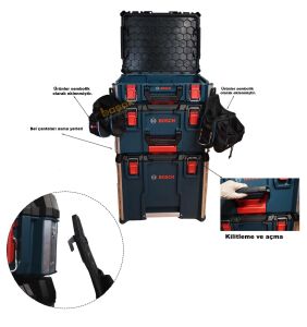 Bosch Yeni L-BOXX Contractor Tekerlekli 3'lü Takım Çantası Seti 1600A037DY