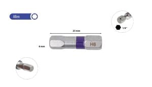 Ceta Form 6 x 25 mm Allen Bits Uç Renk Kodlu CB/1860TC