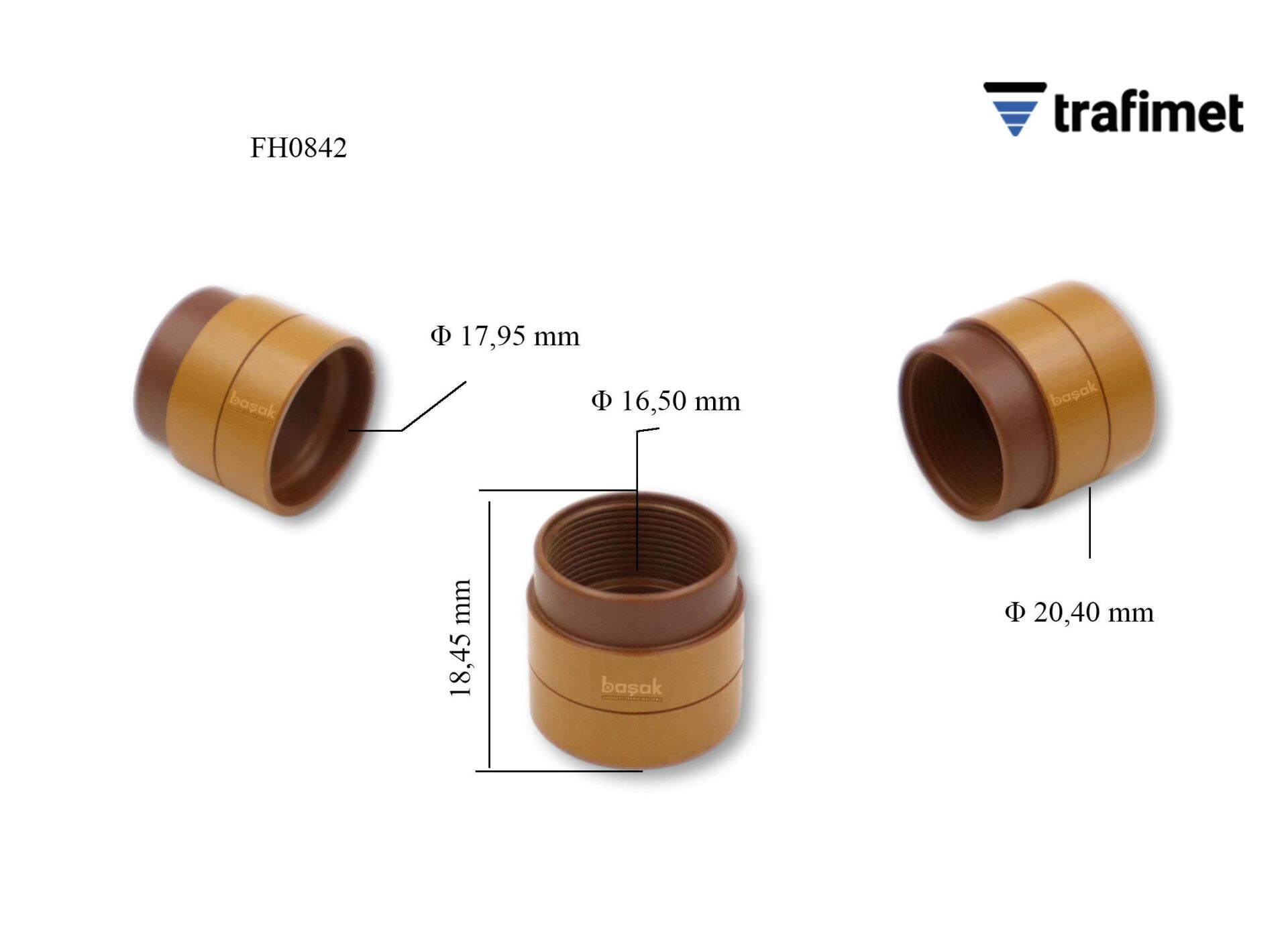 FH0842 CB100 Plazma Boyun İzolatörü L : 18.5 mm Trafimet