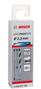 Bosch HSS PointeQ 2.2 mm 10'lu Metal Matkap Ucu 2608577190