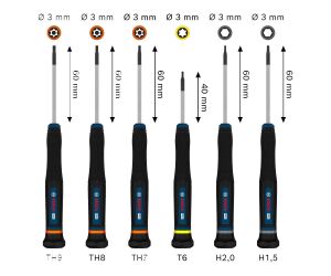 Bosch PRO TX/TH/H 6'lı Hassas Tornavida Seti 1600A039PM