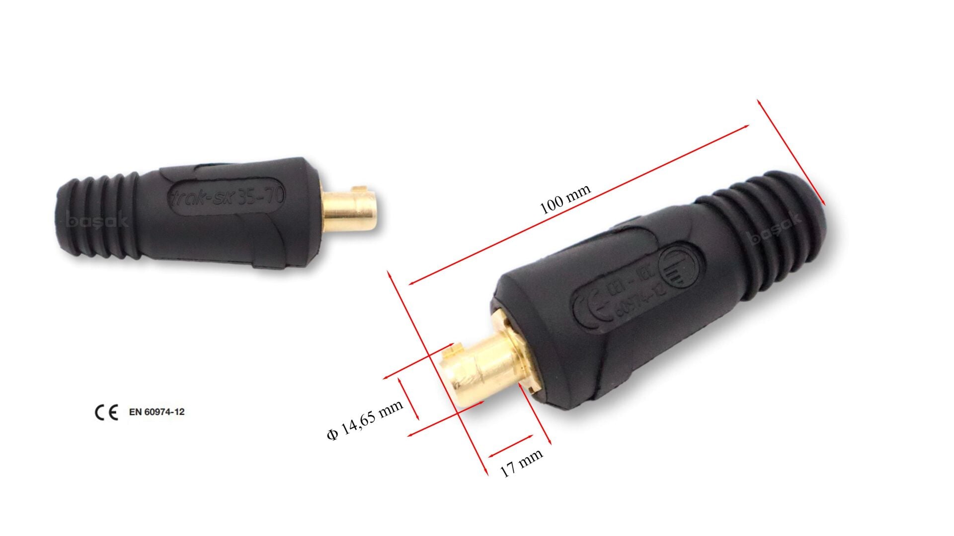 CX0021 35-70 mm² Kaynak Kablosu Soketi Kauçuk Erkek Trafimet