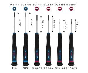 Bosch PRO PH/SL 6'lı Hassas Tornavida Seti 1600A039PL