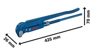 Bosch Profesyonel Boru anahtarı 90° 420 mm 1600A02W3V