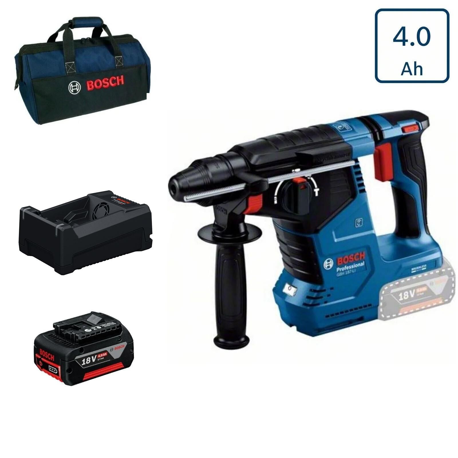 Bosch GBH 187 Tek Akülü Kırıcı Delici 4 Amper Bez Çantalı