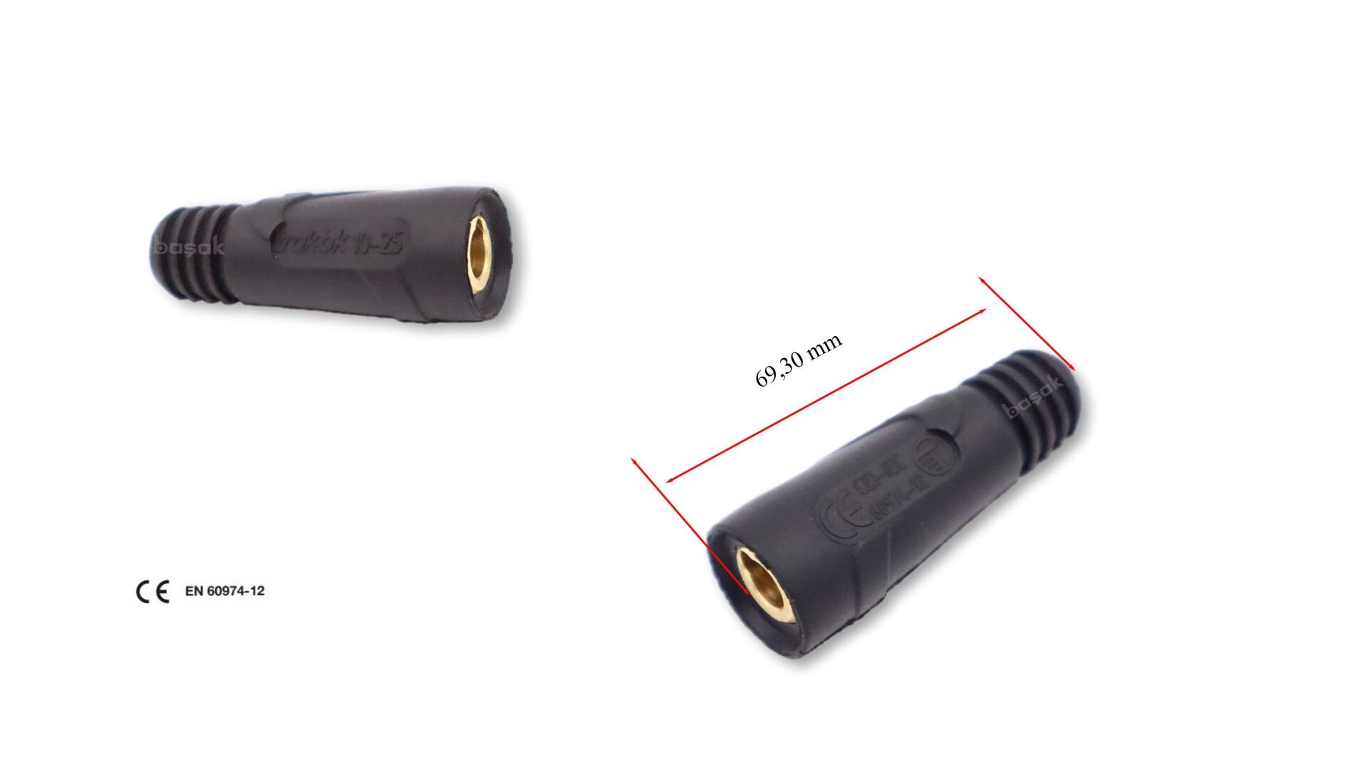 CX0040 10-25 mm² Kaynak Kablosu Soketi Kauçuk Dişi Trafimet İtalyan