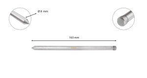 3Keego 8x163 mm Merkezleme Pimi HC110 TCT Manyetik Uçlara