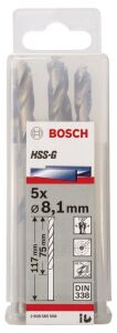Bosch HSS-G 8,1x117 mm Metal Matkap Ucu 5'li Paket 2608585508