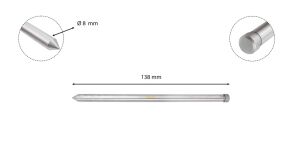 3Keego 8x138mm Merkezleme Pimi HC75-HCL50 TCT Manyetik Uçlara