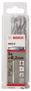 Bosch HSS-G 8,2x117 mm Metal Matkap Ucu 5'li Paket 2608585509