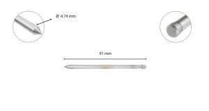 3Keego 4,75x91 mm Merkezleme Pimi HCB35 12-15 mm TCT Manyetik Uçlara