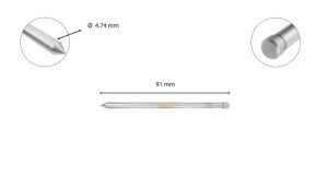 3Keego 4,75x91 mm Merkezleme Pimi HCB35 12-15 mm TCT Manyetik Uçlara