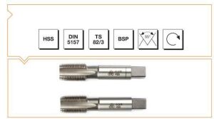 MTE G 7/8 x 14 Diş El Kılavuzu Takımı 2’li HSS DIN 5157