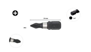Ceta Form PH1 x 25 mm Darbeli Yıldız Bits Uç CB/251TM