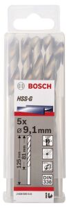 Bosch HSS-G 9,1x125 mm Metal Matkap Ucu 5'li Paket 2608585515