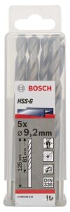 Bosch HSS-G 9,2x125 mm Metal Matkap Ucu 5'li Paket 2608585516