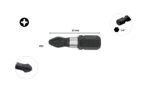 Ceta Form PZ2 x 25 mm Darbeli Yıldız Bits Uç  CB/352TM
