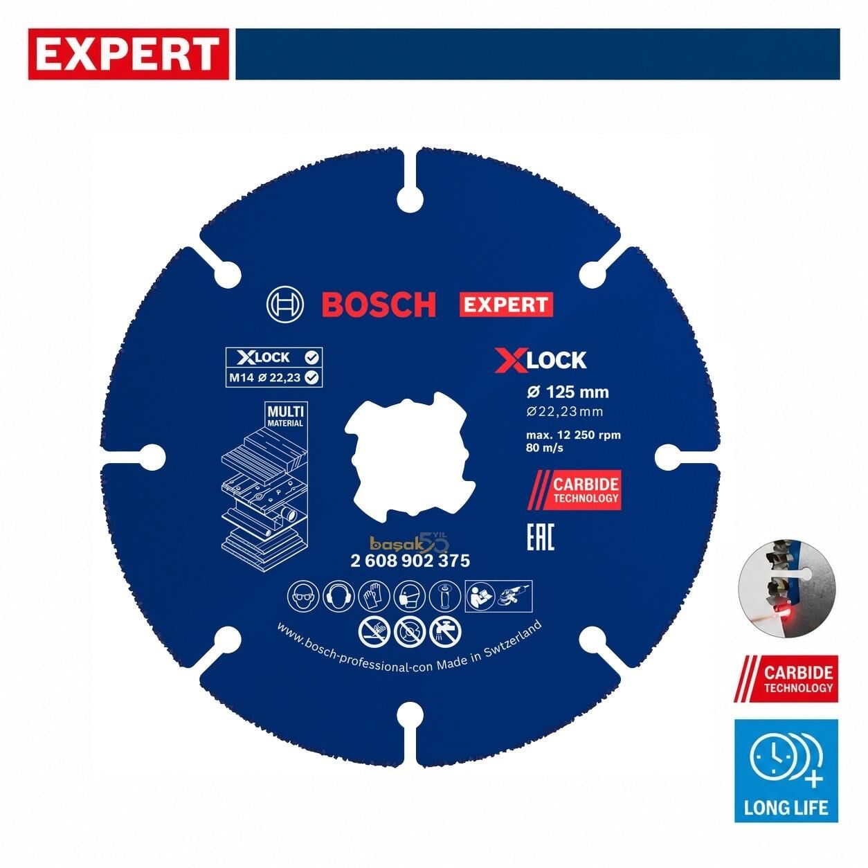 Bosch Expert 115 mm X-Lock Ahşap ve Çok Amaçlı Kesme Diski 2608902374