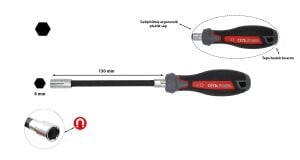 Ceta Form 6 mm Bükülebilir Süngülü Lokma Tornavida F21-060-150