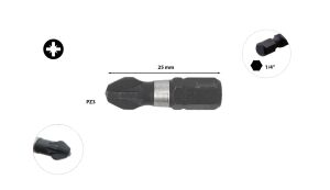 Ceta Form PZ3 x 25 mm Darbeli Yıldız Bits Uç  CB/353TM