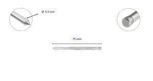 3Keego 6,35x75 mm Merkezleme Pimi SHC30 14-70 mm Manyetik Uçlara
