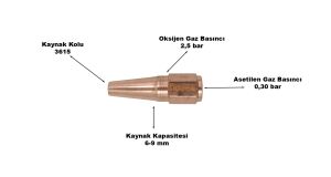 Yıldız 2015 Kaynak Kolu Lülesi No:5 Kaynak Kapasitesi 6-9 mm
