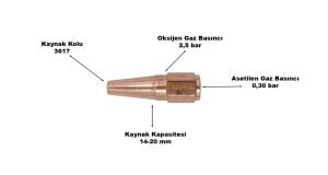 Yıldız 2017 Kaynak Kolu Lülesi No:7 Kaynak Kapasitesi 14-20 mm