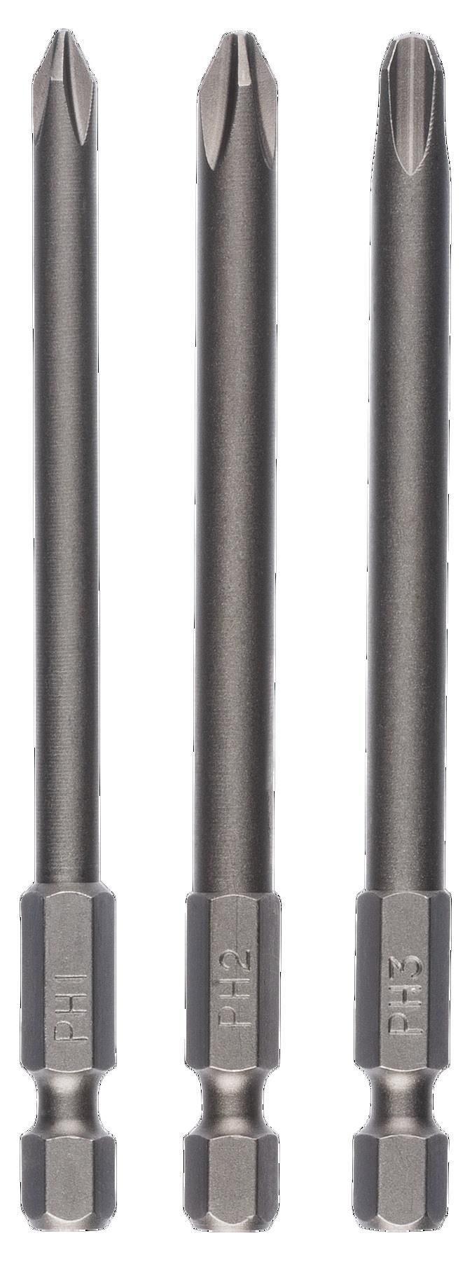 Yıldız Vidalama Ucu Seti PH1/2/3x89 mm 3'lü 2609255966 Bosch