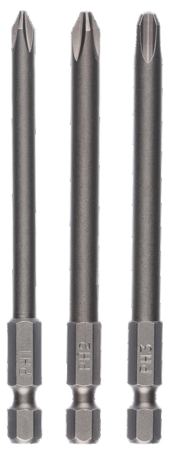 Yıldız Vidalama Ucu Seti PH1/2/3x89 mm 3'lü 2609255966 Bosch