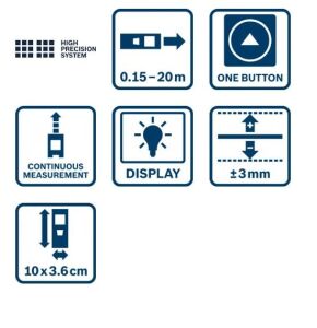 Bosch GLM 20 Lazer Metre 20 mt 0601072E00